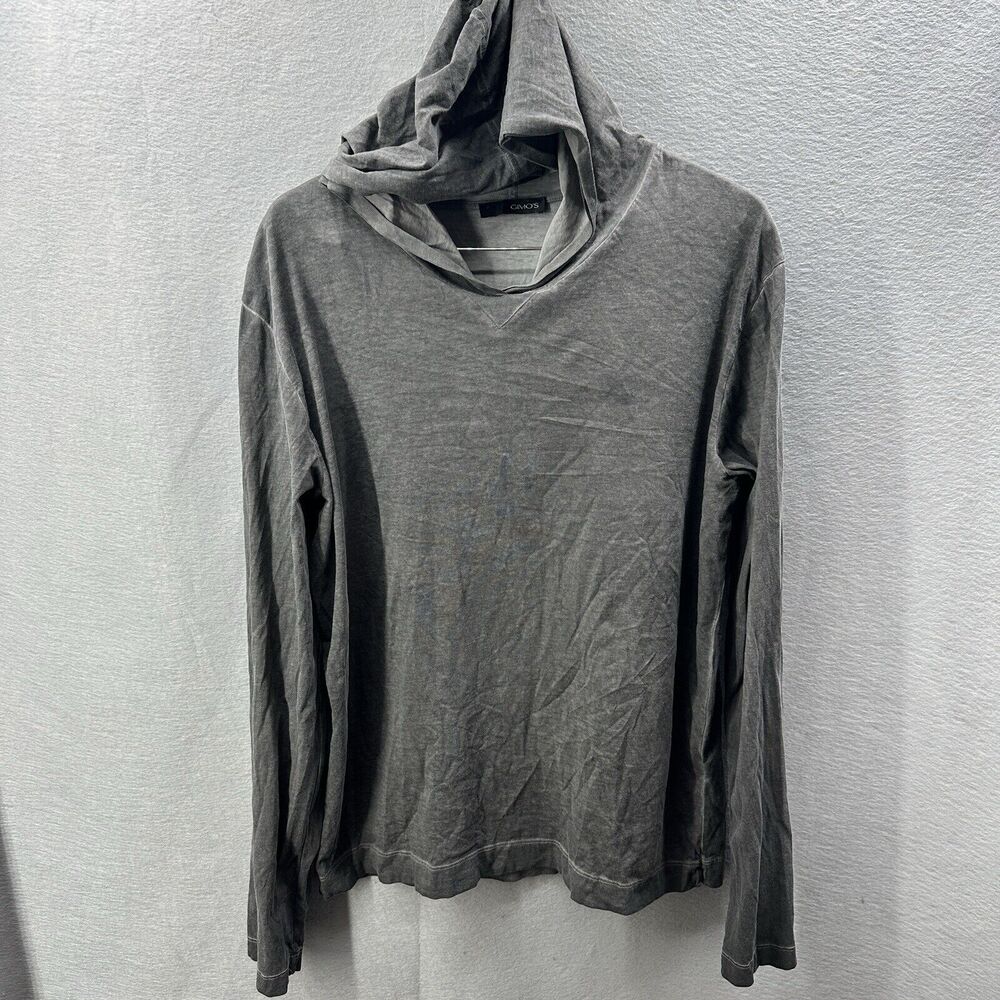 GIMO'S Ventura Hooded T-Shirt Mens XXL Distressed Wash Gray Minimalist READ DET